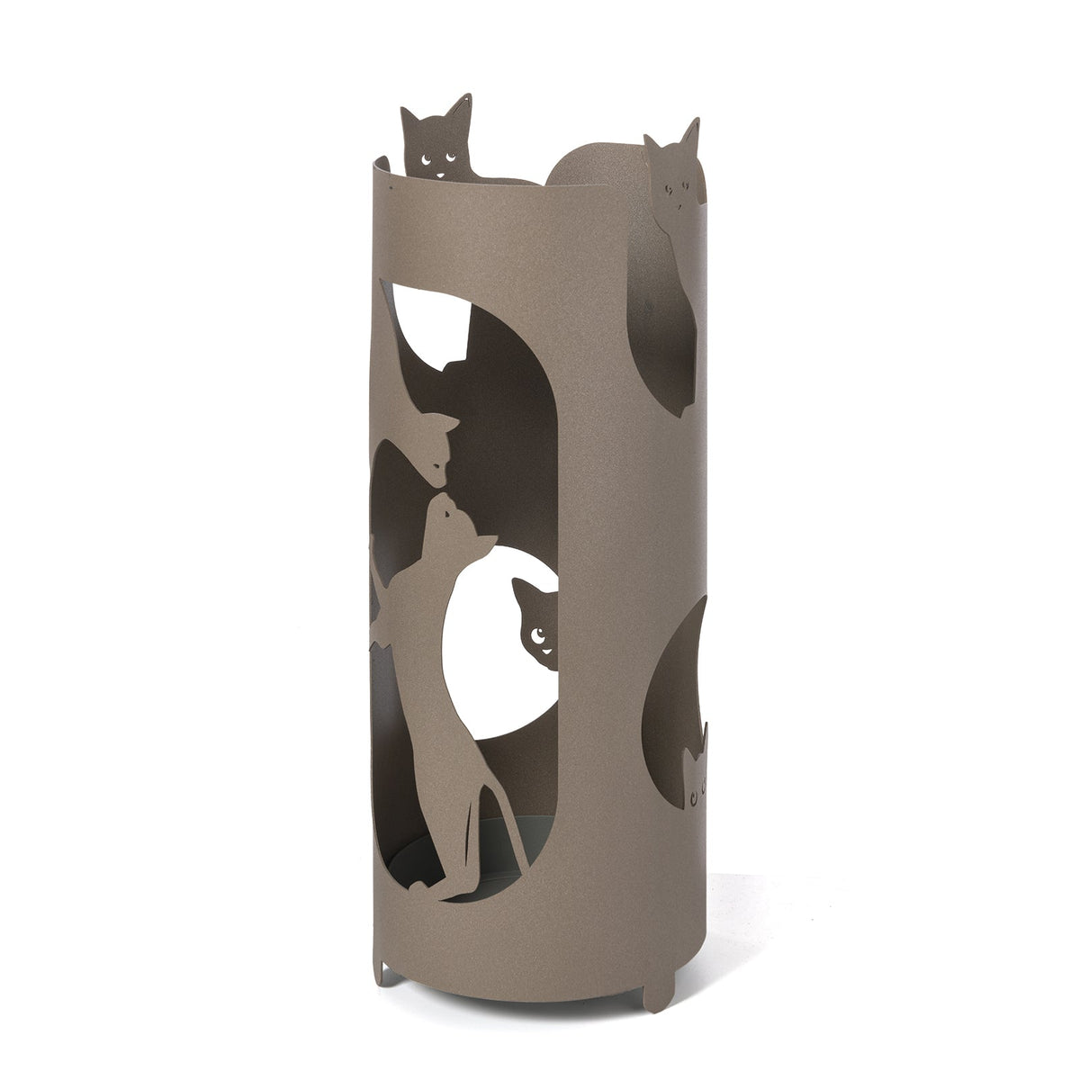 Arti & Mestieri portaombrelli Silvestro beige ferro traforato con sagome di gatti ⌀20x50 cm