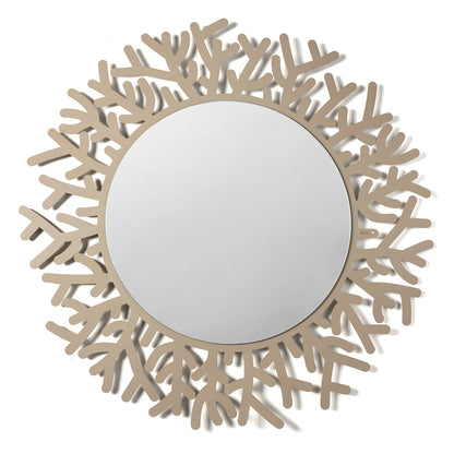 Arti & Mestieri Specchio da parete Coral beige ferro lavorato artigianalmente con cornice a ramificazioni di corallo