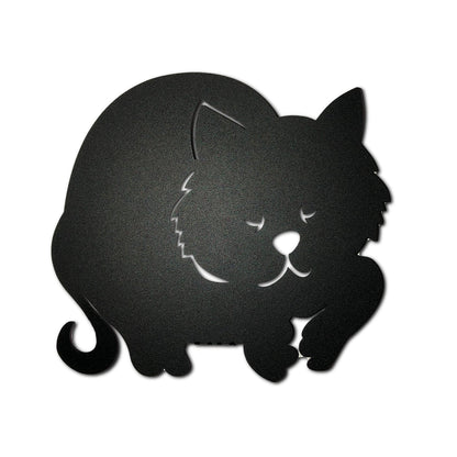 Arti & Mestieri porta umidificatore Gatto nero ferro e porcellana bianca per termosifone
