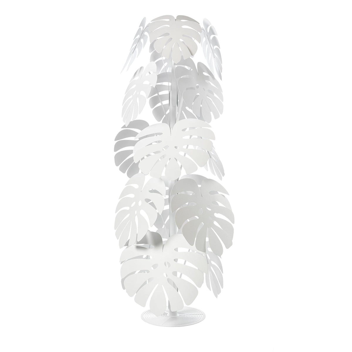 Arti & Mestieri Monstera Grande pianta decorativa bianca in ferro battuto artigianale