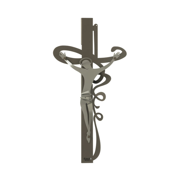 Arti & Mestieri - Arte sacra in ferro Crocifisso piccolo da parete Ricciolo — Arti & Mestieri