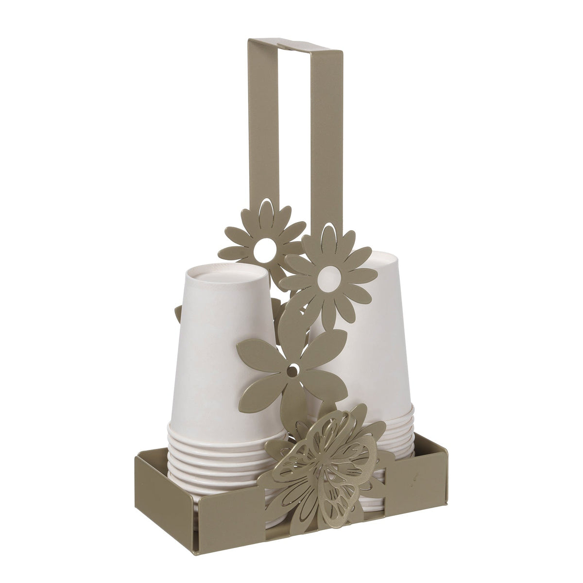 Arti & Mestieri Porta Bicchieri Margherite colore Miele ferro lavorato artigianalmente
