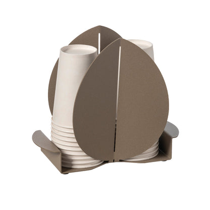 Arti & Mestieri Porta Bicchieri Ficus beige in ferro lavorato artigianalmente - design foglia di fico