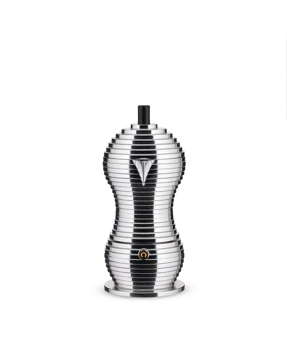 Alessi — Pulcina MDL02/3 B | Caffettiera espresso in alluminio 3 tazze — dettaglio