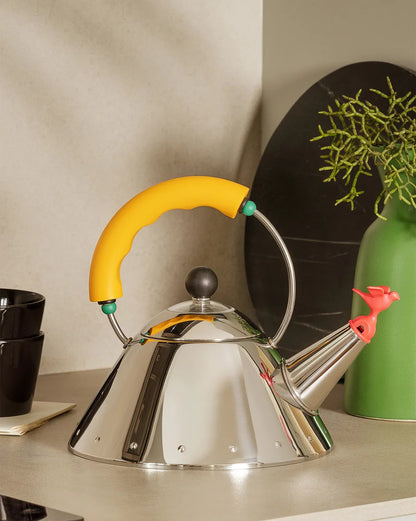 Alessi — 9093 9093/1 Y | Bollitore Graves con fischietto a uccellino g — vista principale