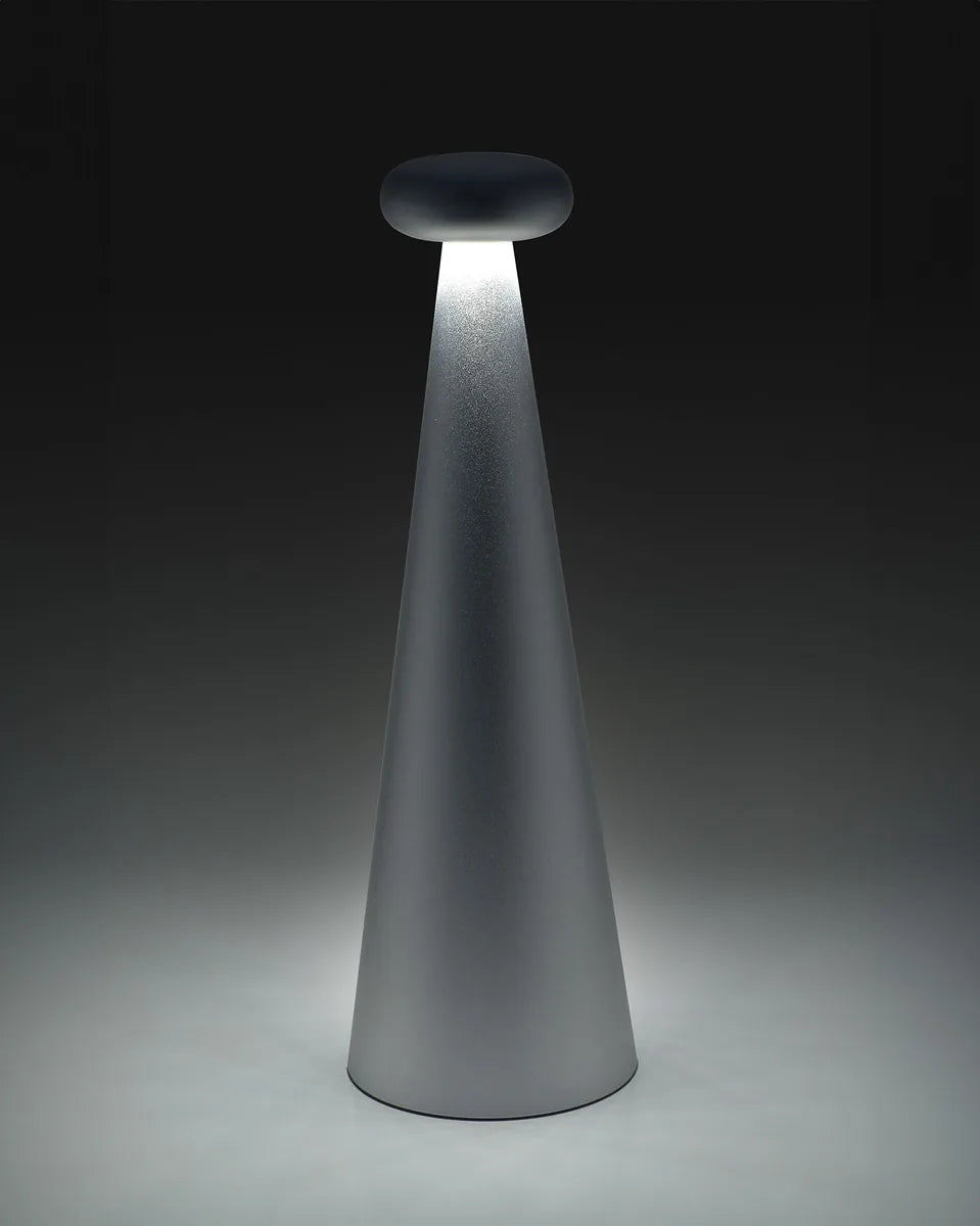 Alessi — Bedin AST02 G | Lampada da tavolo in alluminio grigio