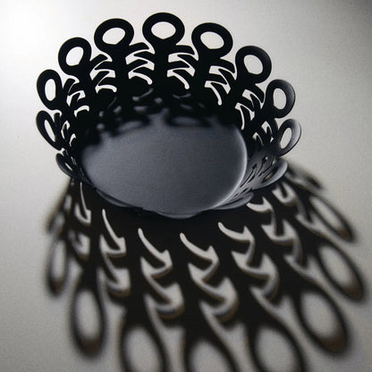 Alessi — Vimini BM21/21 B | Cestino traforato in acciaio nero