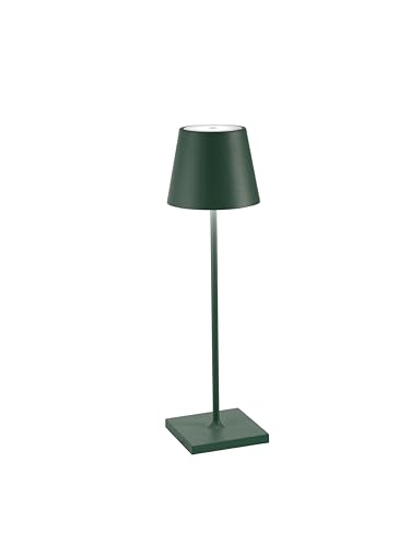 Zafferano Poldina lampada LED alluminio salvia con diffusore policarbonato e controllo touch