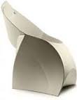Flux Chair poltrona pieghevole in polipropilene grigio galet, design contemporaneo pieghevole