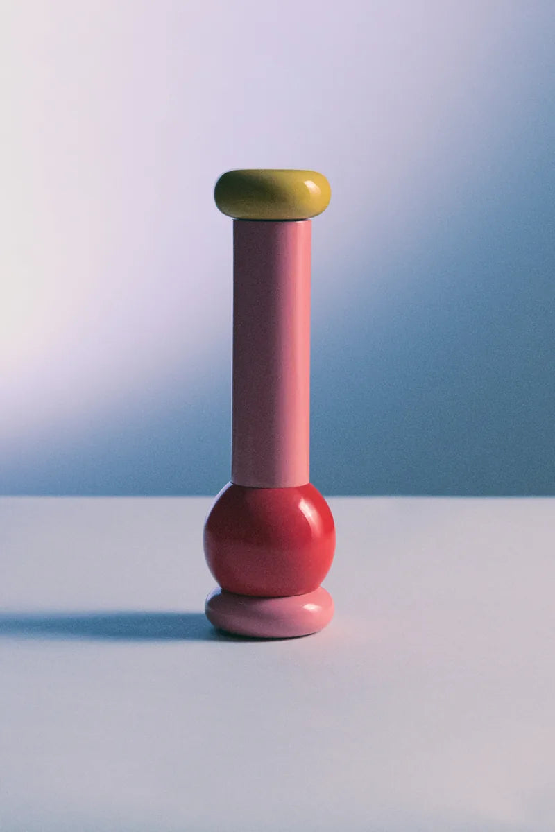 Alessi — MP0210 2 | Macinaspezie in faggio Sottsass, rosso rosa giallo
