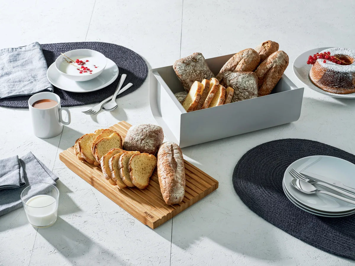 Alessi — Mattina BG03 BG03 DG | Cassetta del pane grigio antracite e b
