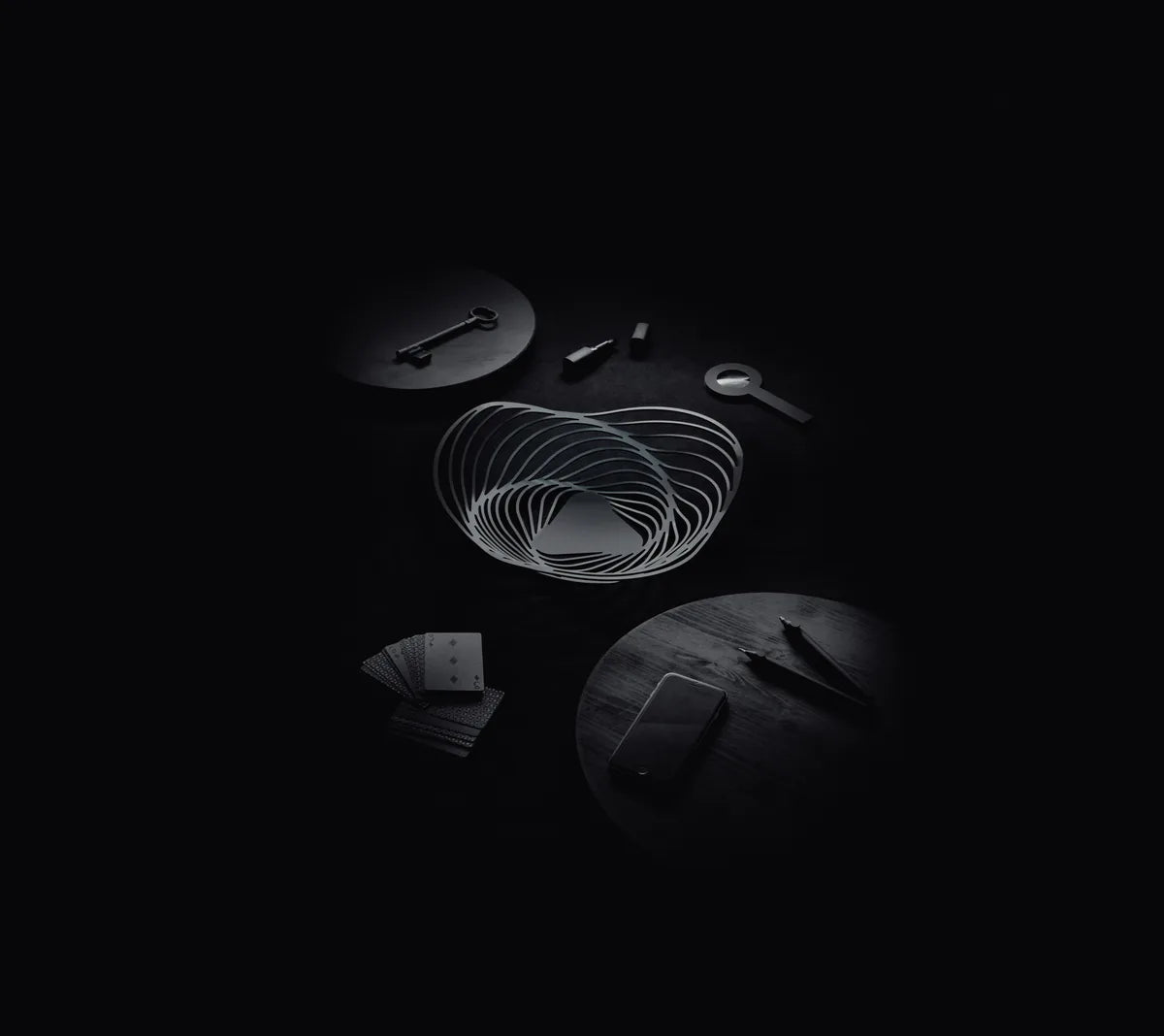 Alessi — Trinity ACO02 B | Cestino in acciaio nero laccato