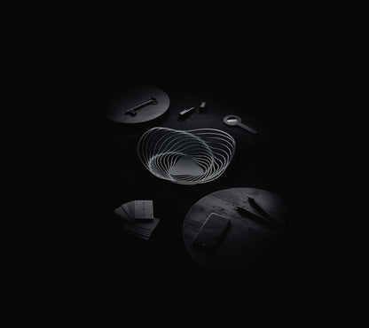 Alessi — Trinity ACO02 B | Cestino in acciaio nero laccato