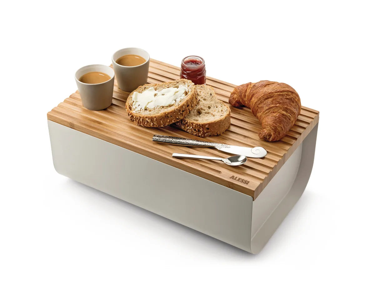 Alessi — Mattina BG03 BG03 DG | Cassetta del pane grigio antracite e b