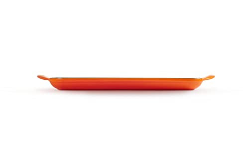 LE CREUSET Griglia rettangolare ghisa smaltata azzurra 32,5 cm per cottura a induzione