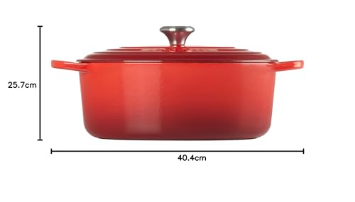 Le Creuset Cocotte Ovale Evolution in ghisa rossa con coperchio - Casseruola per arrosti