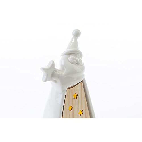Le Stelle Babbo Natale in porcellana e legno, decorazione natalizia artigianale