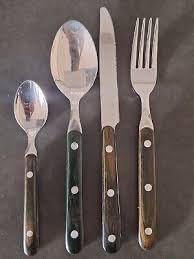 Cutting set 18 posate acciaio inox e legno design italiano