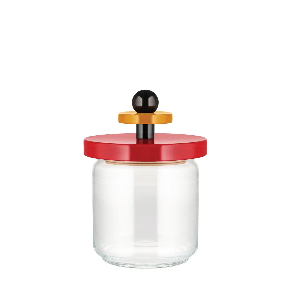 Alessi — ES16/75 | Barattolo ermetico Sottsass in vetro e faggio