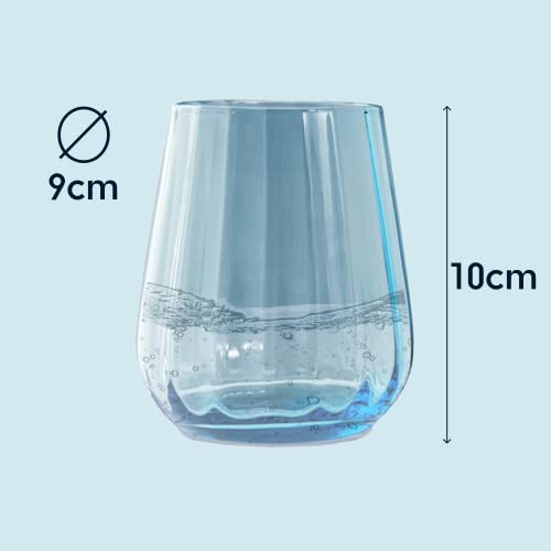 Livellara set 6 bicchieri tumbler vetro verde trasparente 400ml