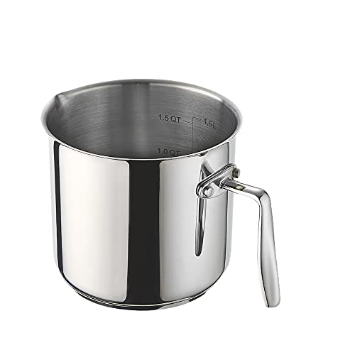 Moneta Pentolino Accordo 14cm acciaio inossidabile spazzolato con manico microfuso design esclusivo