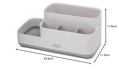 Joseph Joseph Organizer da bagno grigio bianco salvaspazio con base antiscivolo