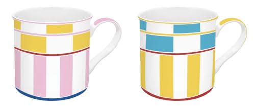 Easy Life Set 2 Tazze Caffè Porcellana Geocromia Multicolore