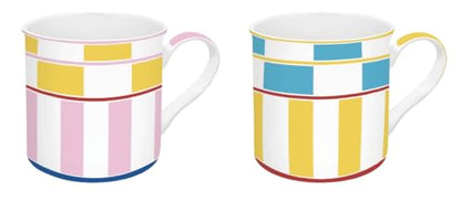 Easy Life Set 2 Tazze Caffè Porcellana Geocromia Multicolore