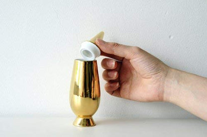 Alessi vaso con coperchio in miniatura bone china bianco, design Alessandro Mendini