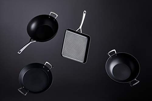 LE CREUSET Padella Wok antiaderente con base in alluminio e acciaio inox magnetico