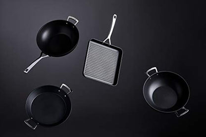 LE CREUSET Padella Wok antiaderente con base in alluminio e acciaio inox magnetico