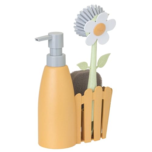 Vigar Flower Power Set Lavello dosatore sapone magenta e verde 330 ml