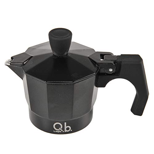 Mopita Caffettiera in alluminio nero opaco con manico soft touch - Black Code