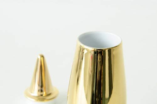 Alessi vaso con coperchio in miniatura bone china bianco, design Alessandro Mendini