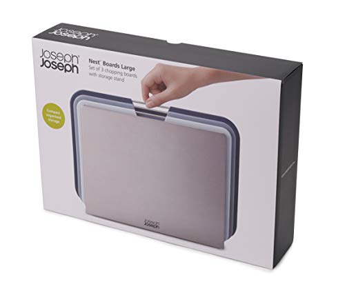 Joseph Joseph Set 3 Taglieri con supporto acciaio inossidabile e codifica cromatica