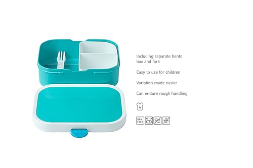 Mepal porta pranzo bento con inserto rimovibile e forchetta in plastica, design Space