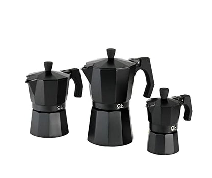 Mopita Caffettiera in alluminio nero opaco con manico soft touch - Black Code