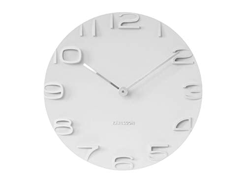 Karlsson The Edge orologio da parete bianco 42cm con numeri e lancette cromate