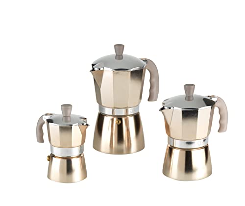 Mopita Caffettiera 1 tazza alluminio gold Fluo - design italiano