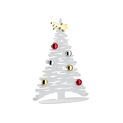 Alessi Albero di Natale in acciaio inossidabile, design Boucquillon & Maaoui, disponibile in acciaio lucido, bianco e rosso