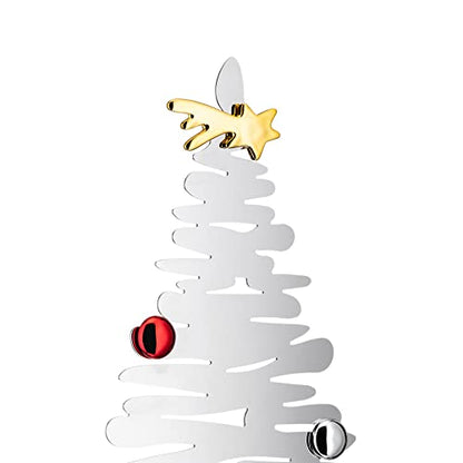 Alessi Albero di Natale in acciaio inossidabile, design Boucquillon & Maaoui, disponibile in acciaio lucido, bianco e rosso