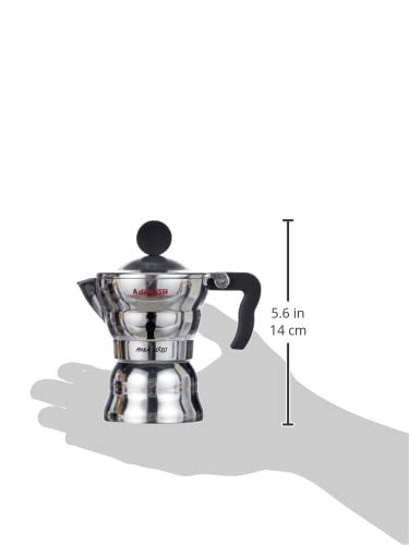Alessi Moka Caffettiera Espresso fusione alluminio nero design Mendini