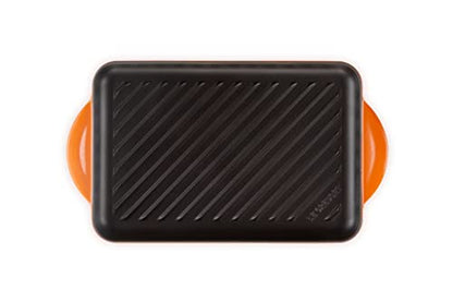 LE CREUSET Griglia rettangolare ghisa smaltata azzurra 32,5 cm per cottura a induzione