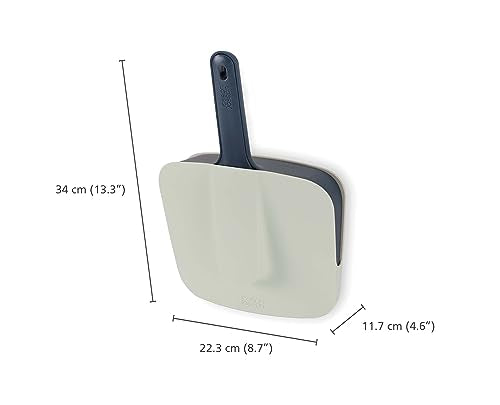 Joseph Joseph paletta scopino supporto a parete Dust-shield con setole morbide e bordo a gradini