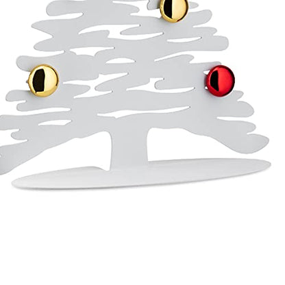 Alessi Albero di Natale in acciaio inossidabile, design Boucquillon & Maaoui, disponibile in acciaio lucido, bianco e rosso