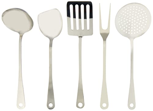 Alessi servizio di posate da cucina acciaio inossidabile cucchiaio forchettone mestolo paletta schiumaiola design Jasper