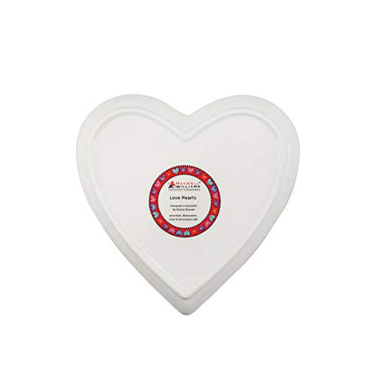 Maxwell & Williams piatto da contorno Love porcellana cuore rosso con mucche e fiori