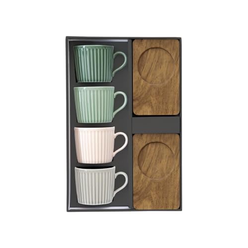 Easy Life set 4 tazze da caffè in ceramica multicolore - Stilmobili