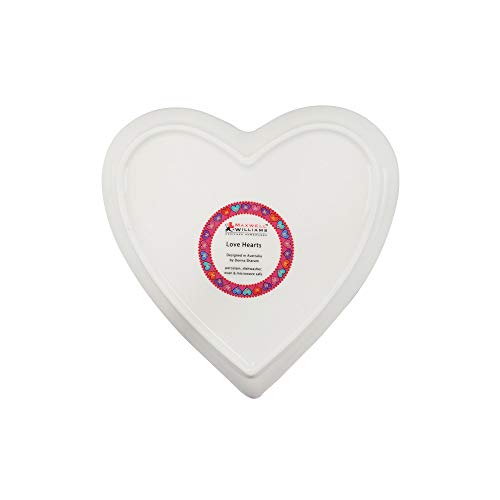 Maxwell & Williams piatto da contorno Love porcellana con cuori colorati e creature fantastiche design Donna Sharam