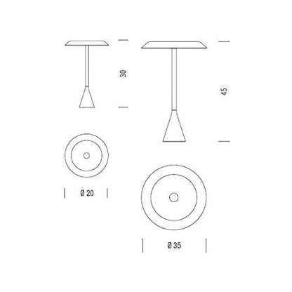 Nemo Panama Euga Design lampada da tavolo alluminio verde H45 - Stilmobili